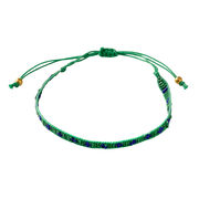 Green and blue cross beaded bracelet